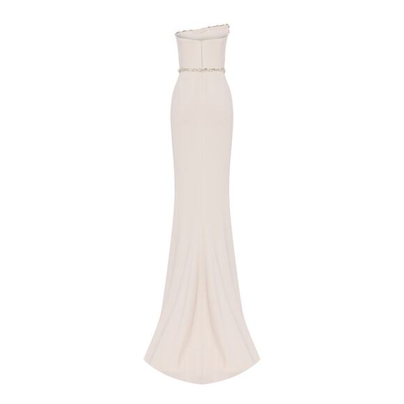 Afffair NWT Glamazone Crystal Embellished Ivory Strapless Gown XS - Picture 4 of 13